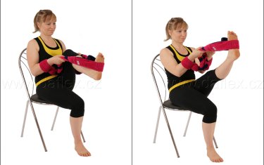Cvičení vsedě na židli s úchopem